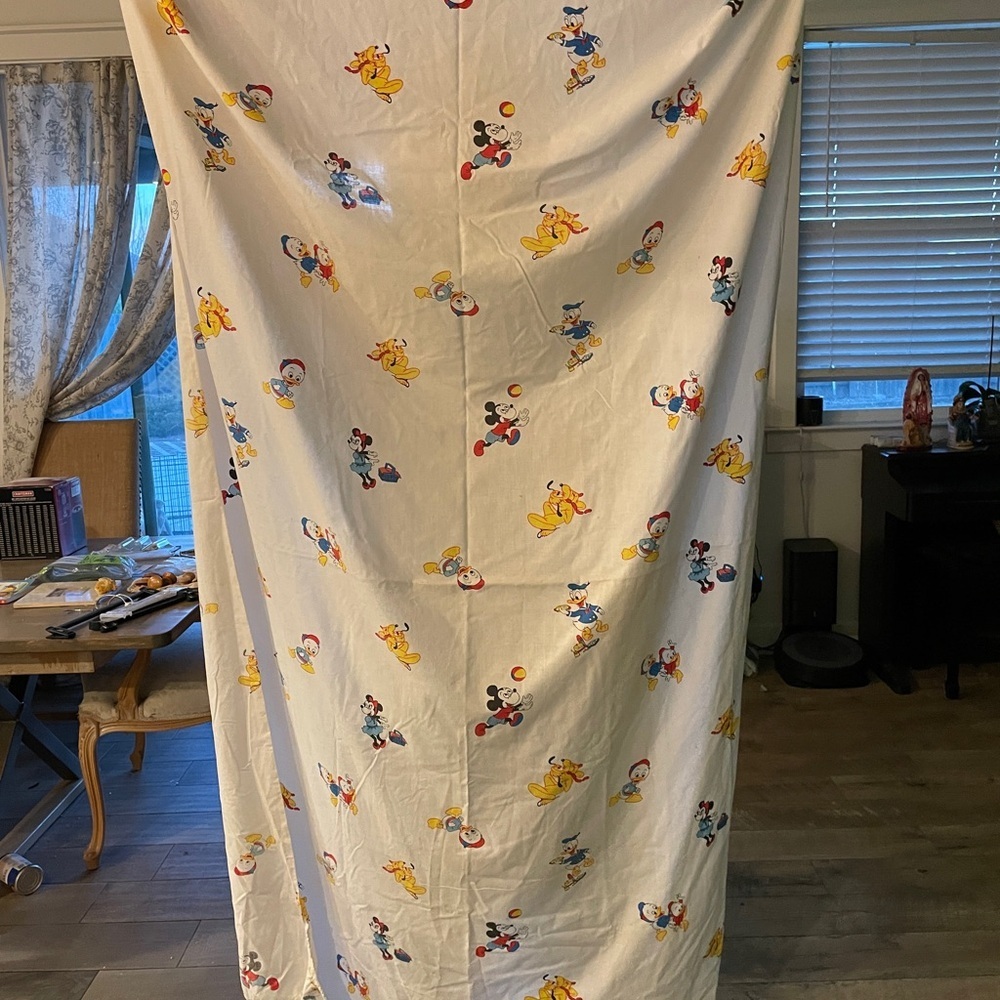 Vintage Disney Character Print Fabric twin fitted sheet